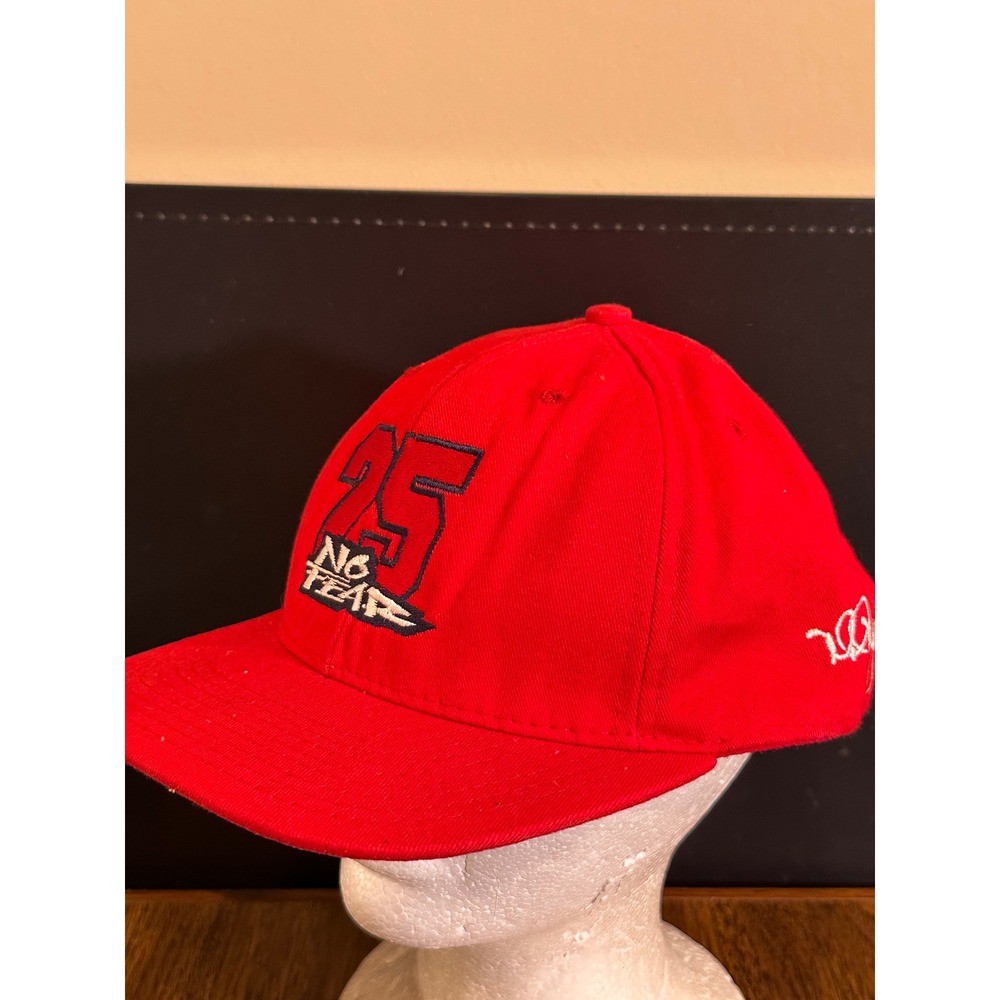 Vintage No Fear 25 Hat Red Snapback Made In USA Popeye Graphic Baseball Cap Mens